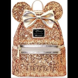 Disney Yellow Gold Sequin Minnie Mini Backpack